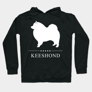 Keeshond Dog White Silhouette Hoodie